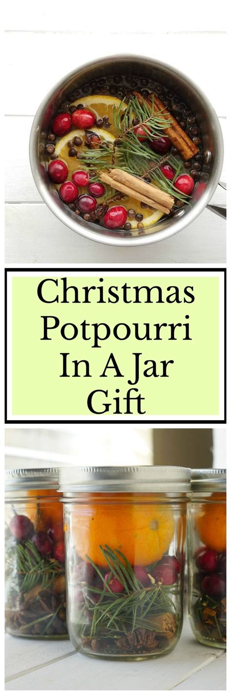 Christmas Potpouri In A Jar With Text Overlay That Reads Christmas