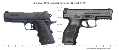 Sig Sauer 1911 Compact Vs Heckler And Koch Sfp9 Size Comparison Handgun Hero