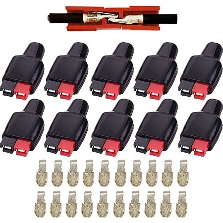 Glarks Pair Quick Disconnect Power Terminals Connectors Red