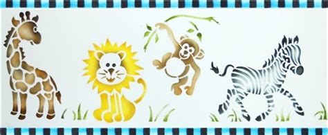 Jungle Animals Stencil For Baby Shower And Birthday Cakes Confection