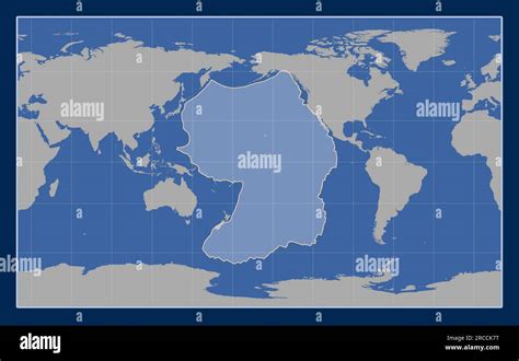 Shape Of The Pacific Tectonic Plate On The Solid Contour Map In The