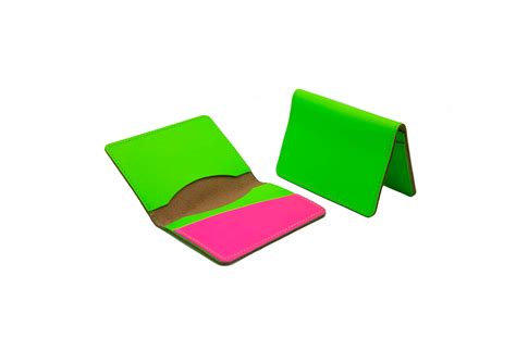 Neon Green Leather Card Holder Sharp A To Z Leather