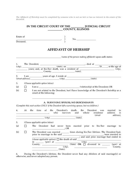 Texas Affidavit Of Death And Heirship Or Descent Free Form 2024