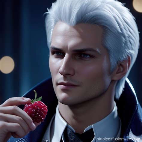 Vergil Devil May Cry 5 Eating Berry Delight Stable Diffusion Online