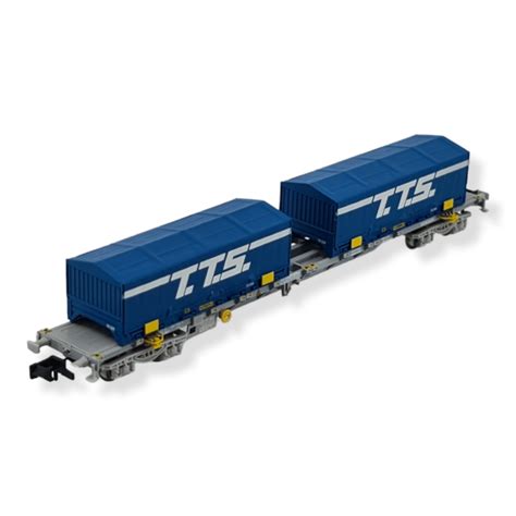 Wagon Porte Conteneur Novatrans Tts Bleu Arnold Hn Sncf N