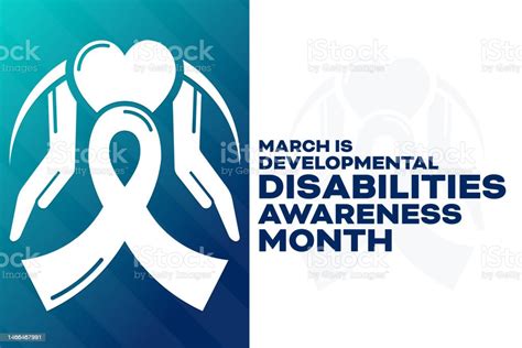 March Is Developmental Disabilities Awareness Month Vector Illustration Holiday Poster Stock