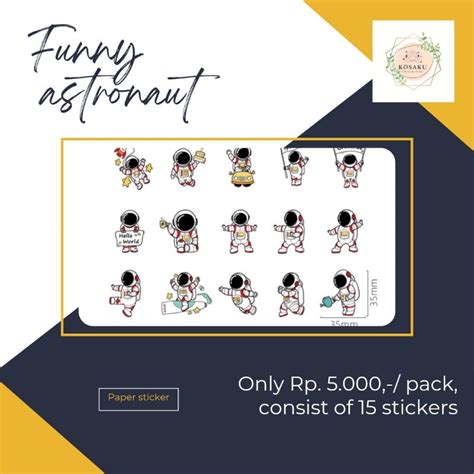 Jual Sticker Aesthetic Funny Astronaut Stickers Shopee Indonesia