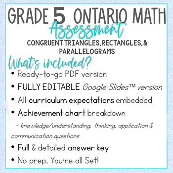 Grade Geometric Properties Assessment New Ontario Math Geometry