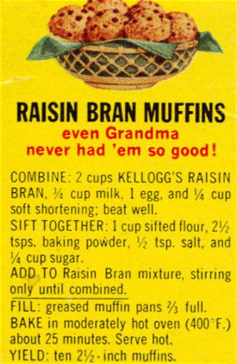 Kellogg’s Raisin Bran Muffins Recipe « RecipeCurio.com