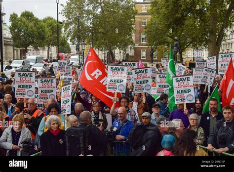 London Uk St August Protesters In Whitehall Rmt Members And