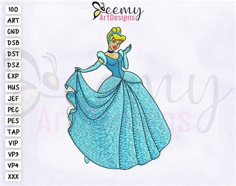 Princess Cinderella Embroidery Design X Hoop Disney Etsy Uk