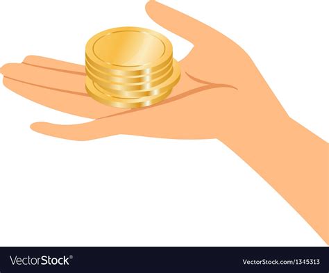 Hands Holding Gold Coins Royalty Free Vector Image