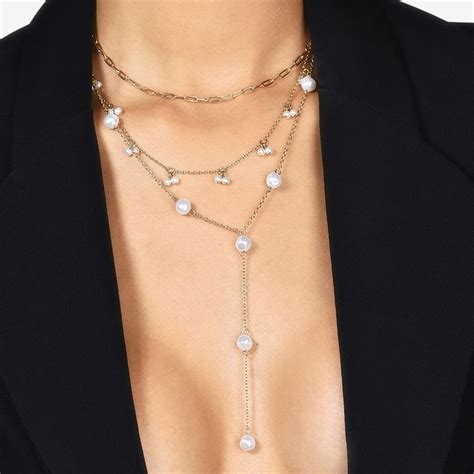 Buy Zaveri Pearls Gold Tone Contemporary 3 Layers Lariat Pearls