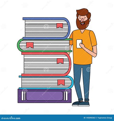 Desenhos Animados Em Linha Do Homem Da Educa o Ilustração do Vetor