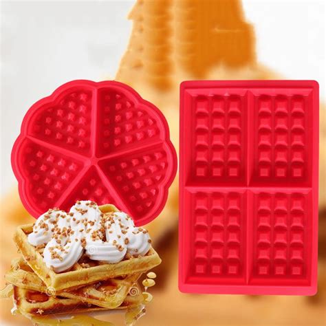 Waffle Molds Non Stick Silicone Cavity Waffles Cake Chocolate Mold