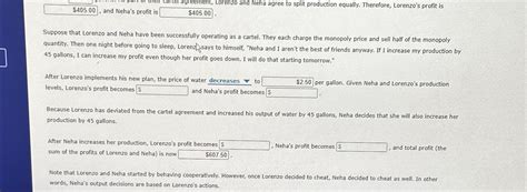 Solved And Neha S Profit Issuppose That Lorenzo And Neha Chegg