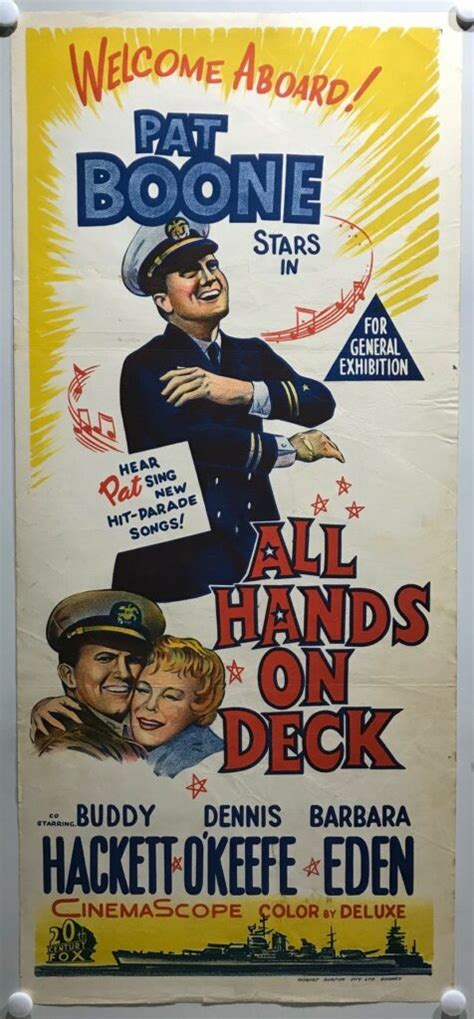 ORIGINAL DAYBILL MOVIE POSTER ALL HANDS ON DECK 1961 Cast Pat