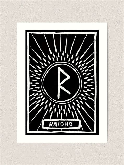 The Rune Raidho Elder Futhark Artwork Taken From A Linoprint Art Print By Alchemybound