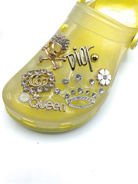 Yellow Translucent Crocs with Designer Charms – PinkIce Novelty