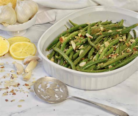 Lemon Garlic Roasted Green Beans With Almonds In Fine Taste