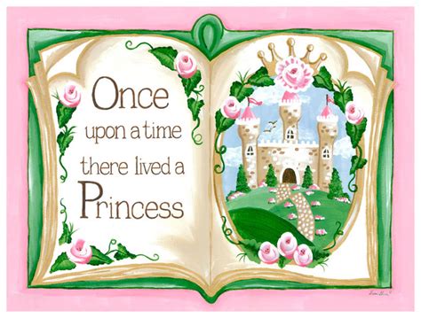 Princess Decor, Once Upon a Time Storybook – Pink Wall Art – Sherri Blum