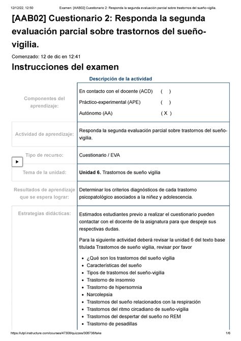 Examen AAB01 Cuestionario 2 Resuelva la segunda evaluación parcial