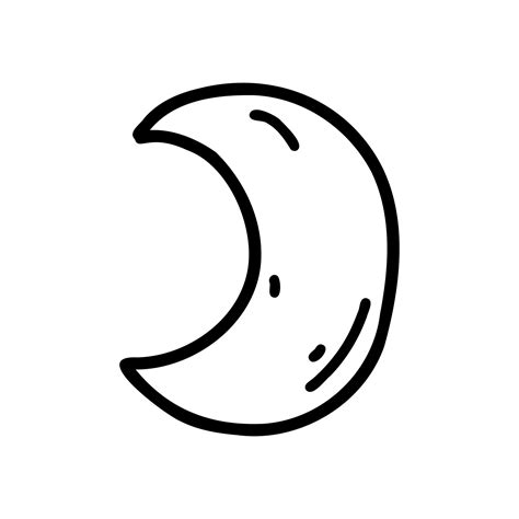 Hand drawn doodle moon. Cartoon element, vector sketch illustration ...