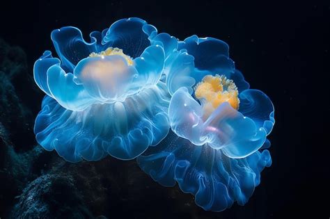 Premium Photo Bioluminescent Organisms In Ocean Depths