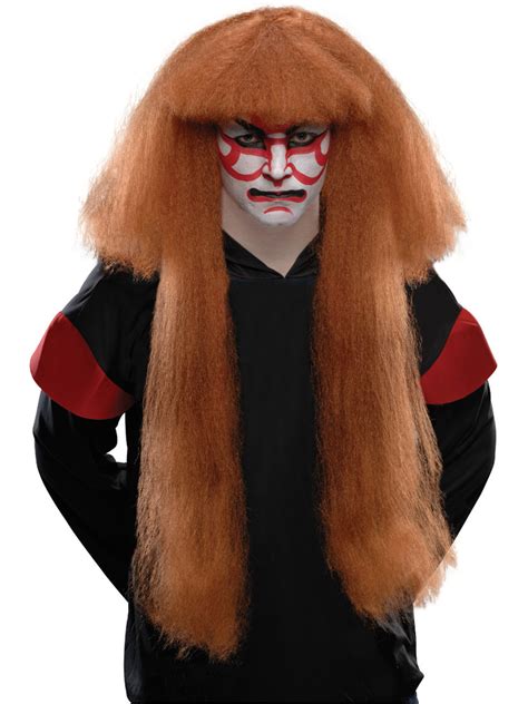 Adults Brown Japanese Kabuki Theatre Wig