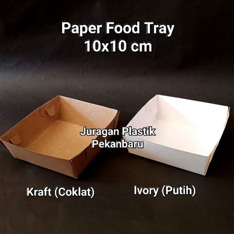 Jual Paper Food Tray Polos S Tanpa Tutup 10x10 Cm Wadah French Fries