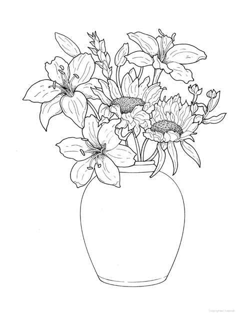 Creative Haven Beautiful Flower Arrangements Coloring Book Flower