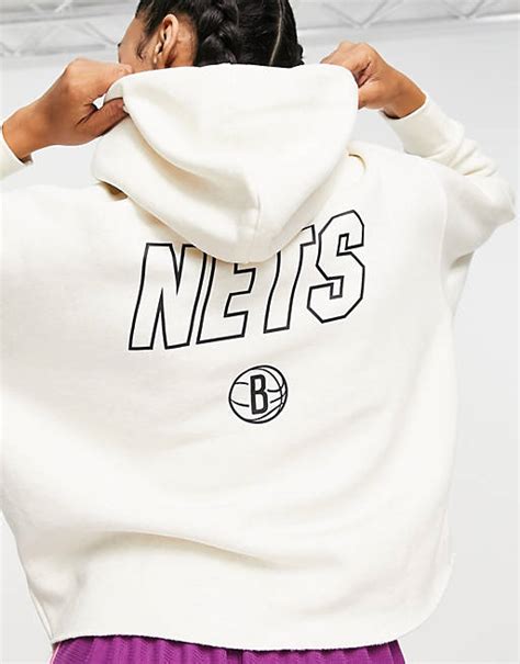 Nike Basketball Nba Brooklyn Nets Cropped Hoodie In Grey Asos