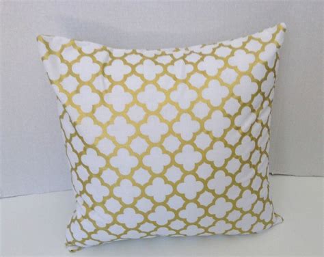 Gold Pillow Cover Metallic Gold Pillow Covers White by AggieRay