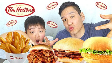 Tim Horton S Sandwiches Mukbang Roast Beef Spicy Crispy Chicken