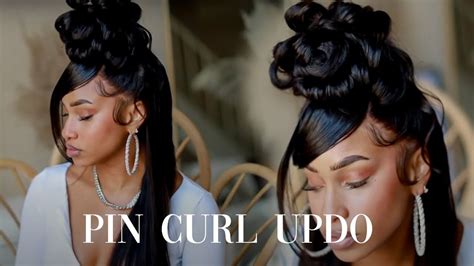 90s Pin Curl Updo Black Hair Nadula Body Wave Wig YouTube Pin