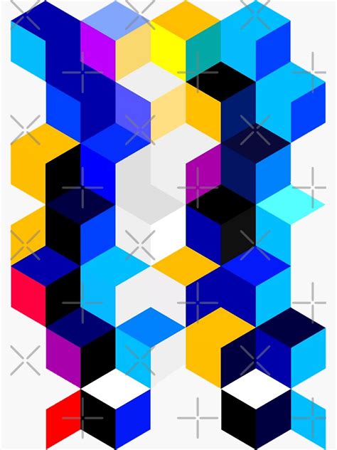 Cubes Of Color Sticker For Sale By Keventees Redbubble