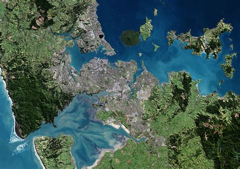 Auckland, New Zealand, Satellite Image Photograph by Planetobserver ...