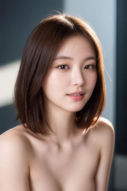 Premium AI Image Portrait Of A Beautiful Nude Japanese Woman With