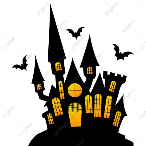 Castelo Assustador De Halloween Morcego PNG Halloween Assustador