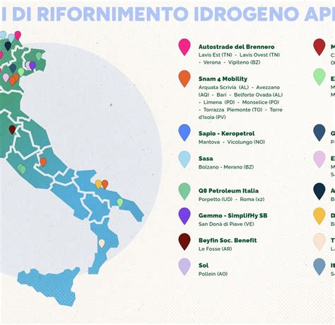 Mappa Infografica Nuove Stazioni Rifornimento Idrogeno Rinnovabili