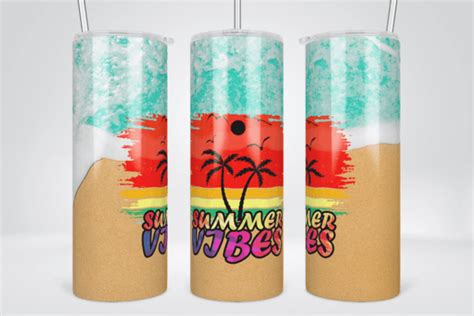 Summer Vibes Oz Skinny Tumbler Wrap Graphic By Tintin Design