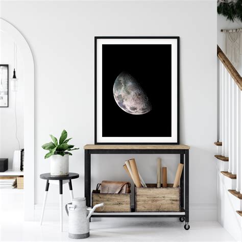 Moon Print Moon Poster Moon From Space Photo Nasa Moon Art Etsy