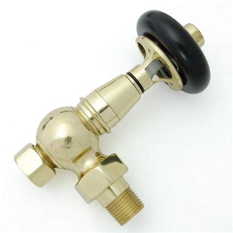 Amberley Thermostatic Angled Radiator Valves Polished Brass