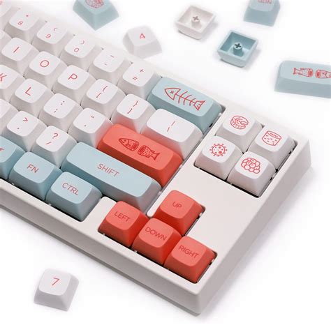 Buy Xdk Custom Cute Keycaps Salmon Theme Keys Pbt Xda Dye Sub