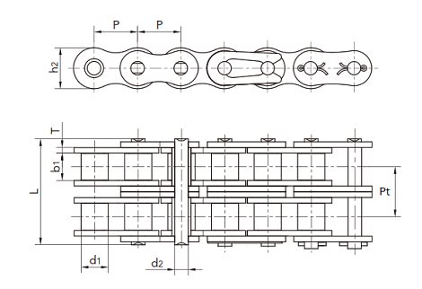 60SS-2 Roller Chain - Stainless Steel - Double Strand - 10ft Box