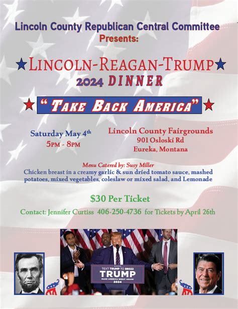 Lincoln Reagan Trump Dinner 2024 Lincoln County Republican Central