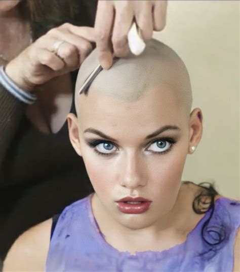 Pin By Nape Buzzer On Bald Women Shaved Head Women Bald Hair