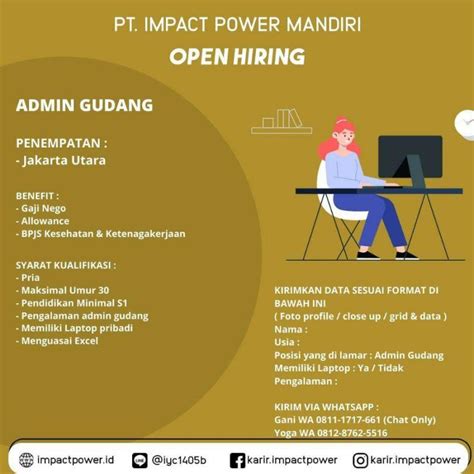 Lowongan Kerja Admin Gudang Sales E Commerce Di Pt Impact Power