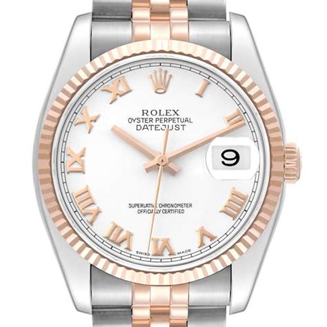 Rolex Datejust Steel Rose Gold Mother Of Pearl Dial Mens Watch 116231