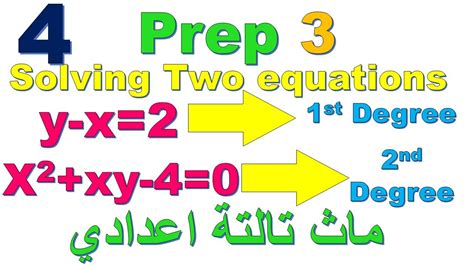 Solving Two Equations And 1st And 2nd Degree I ماث تالتة اعدادي I حلقة 4 Youtube